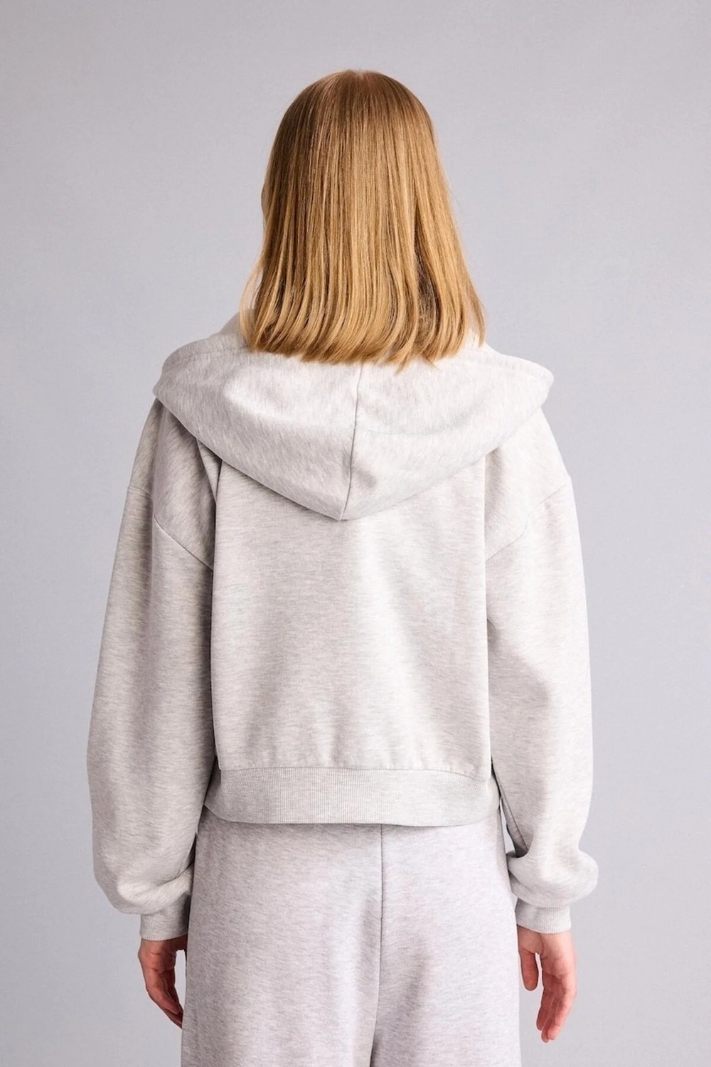 DeFacto Cropped Fıt Kapüşonlu Kalın Kumaş Sweatshirt Hırka Z7069AZ26AU görsel 5