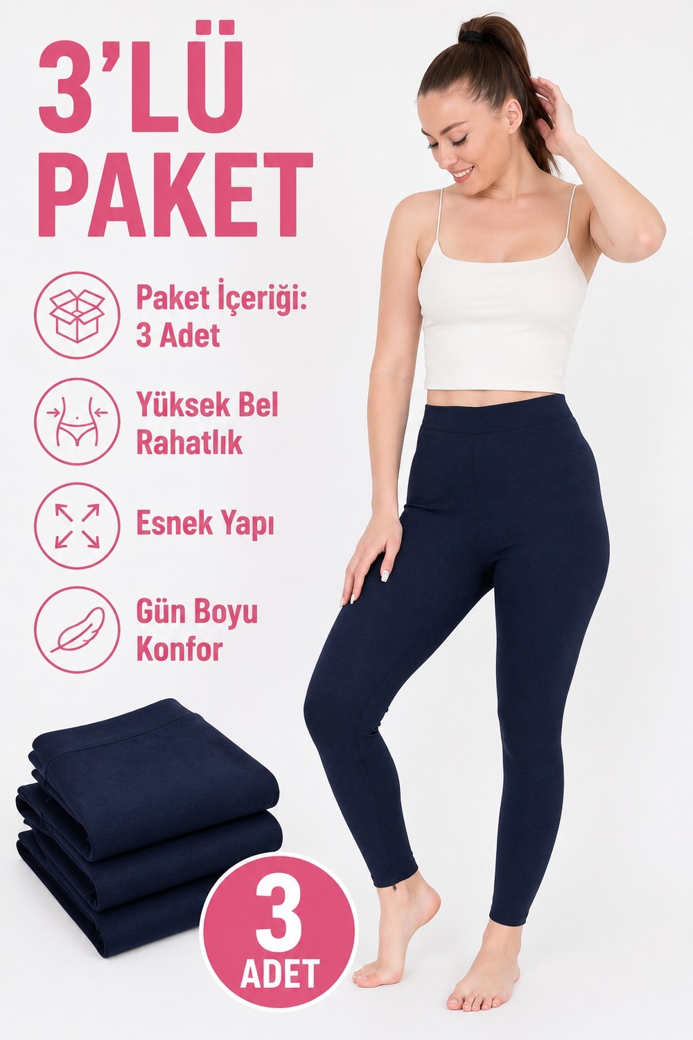 don-x |süper 3'lü Lacivert Kadınkışlıktermaltayt Set (3ADETLACİVERT) görsel 4