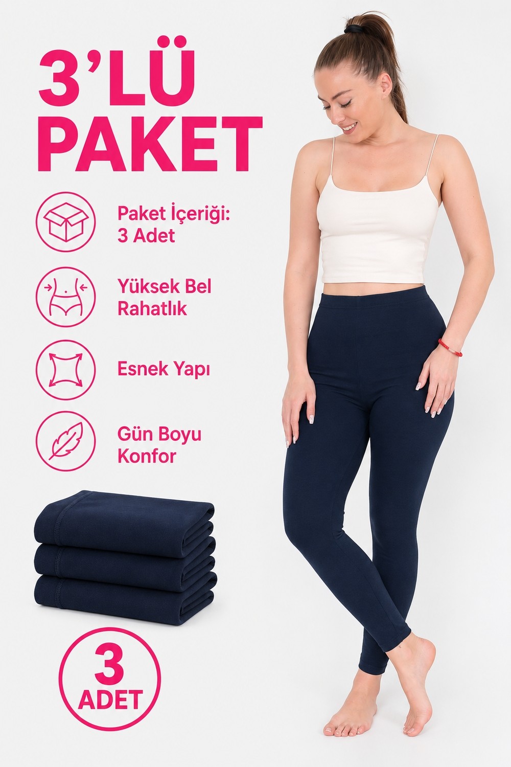 don-x |süper 3'lü Lacivert Kadınkışlıktermaltayt Set (3ADETLACİVERT) görsel 8