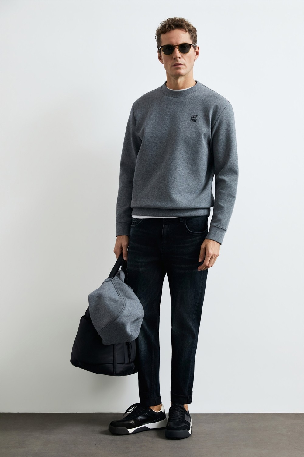 Lufian Grand Erkek Sweatshirt Gri görsel 2