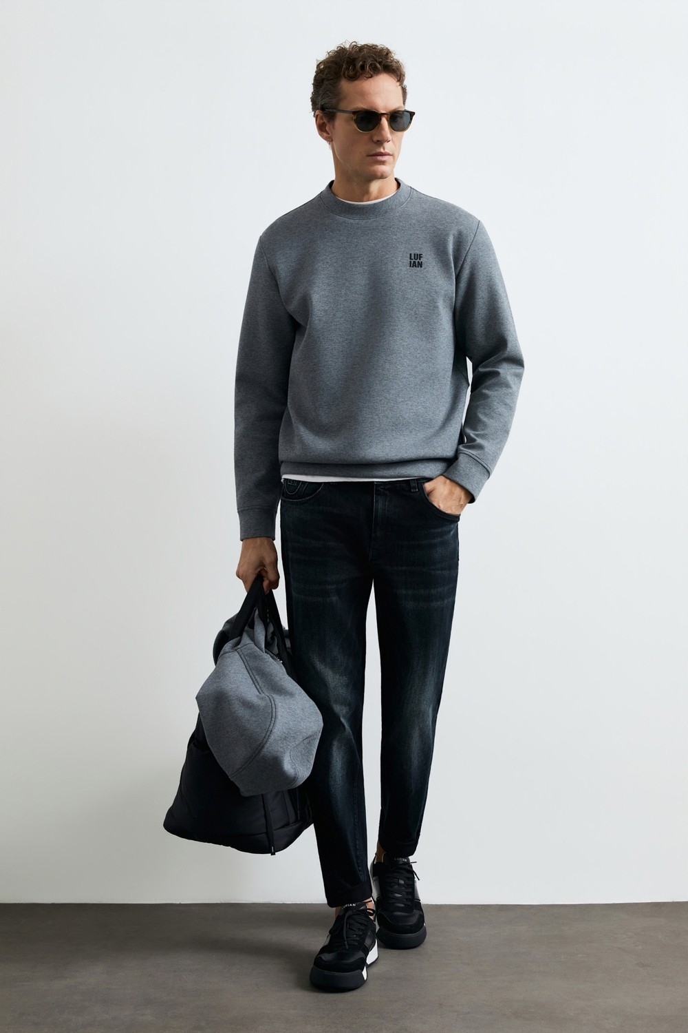 Lufian Grand Erkek Sweatshirt Gri görsel 3