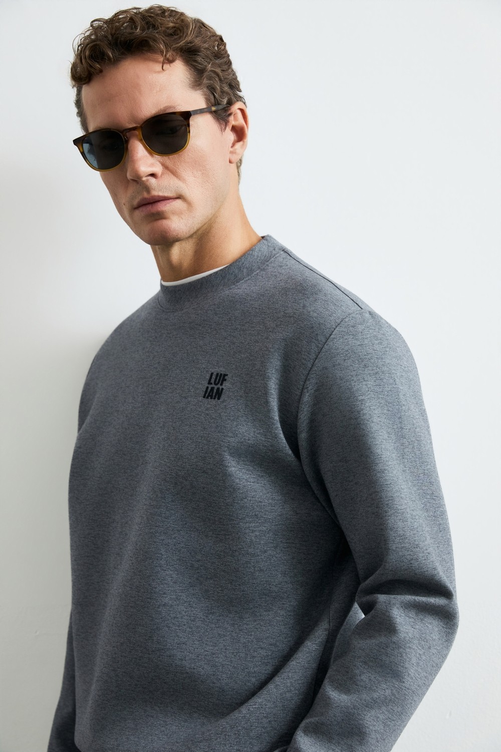Lufian Grand Erkek Sweatshirt Gri görsel 4