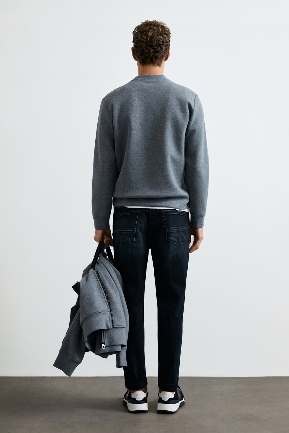 Lufian Grand Erkek Sweatshirt Gri görsel 6