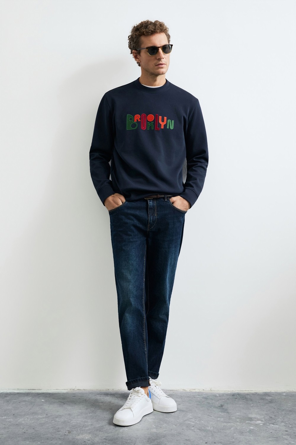 Lufian Fınn Erkek Sweatshirt Lacivert