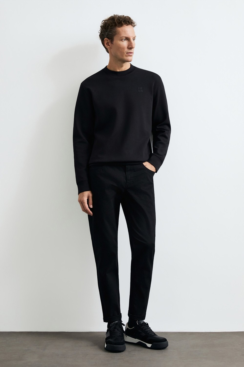 Lufian Grand Erkek Sweatshirt Siyah görsel 2