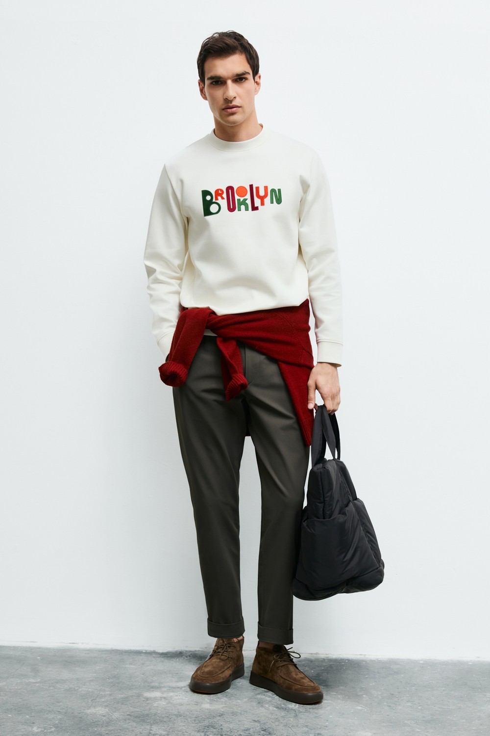 Lufian Fınn Erkek Sweatshirt Kırık Beyaz