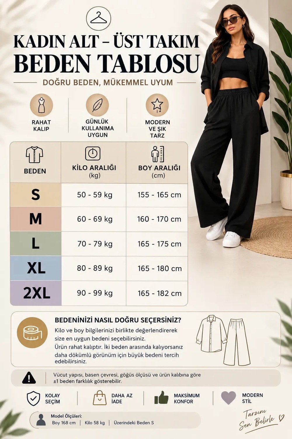 Adisia Kadın Sofya Keten Gömlek Pantolon Alt Üst Takım Uzun Kollu - Siyah görsel 5