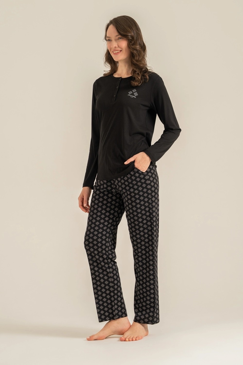 Pierre Cardin PC9289-S Kadın Uzun Kollu Pijama Takımı görsel 4