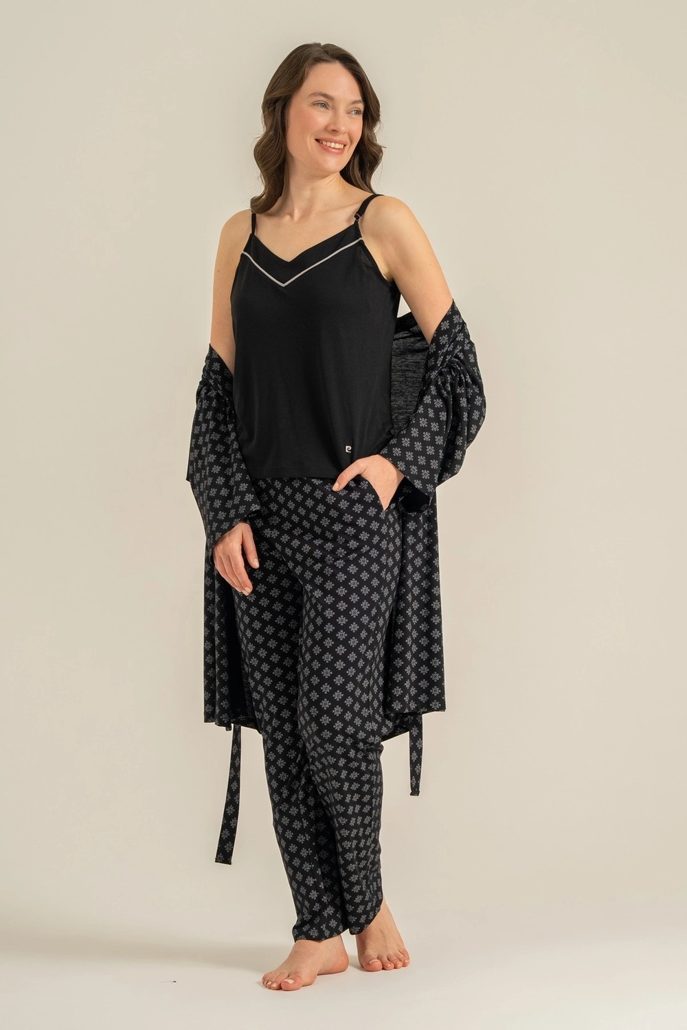 Pierre Cardin 9291-S Kadın 3'lü Pijama Takımı görsel 2