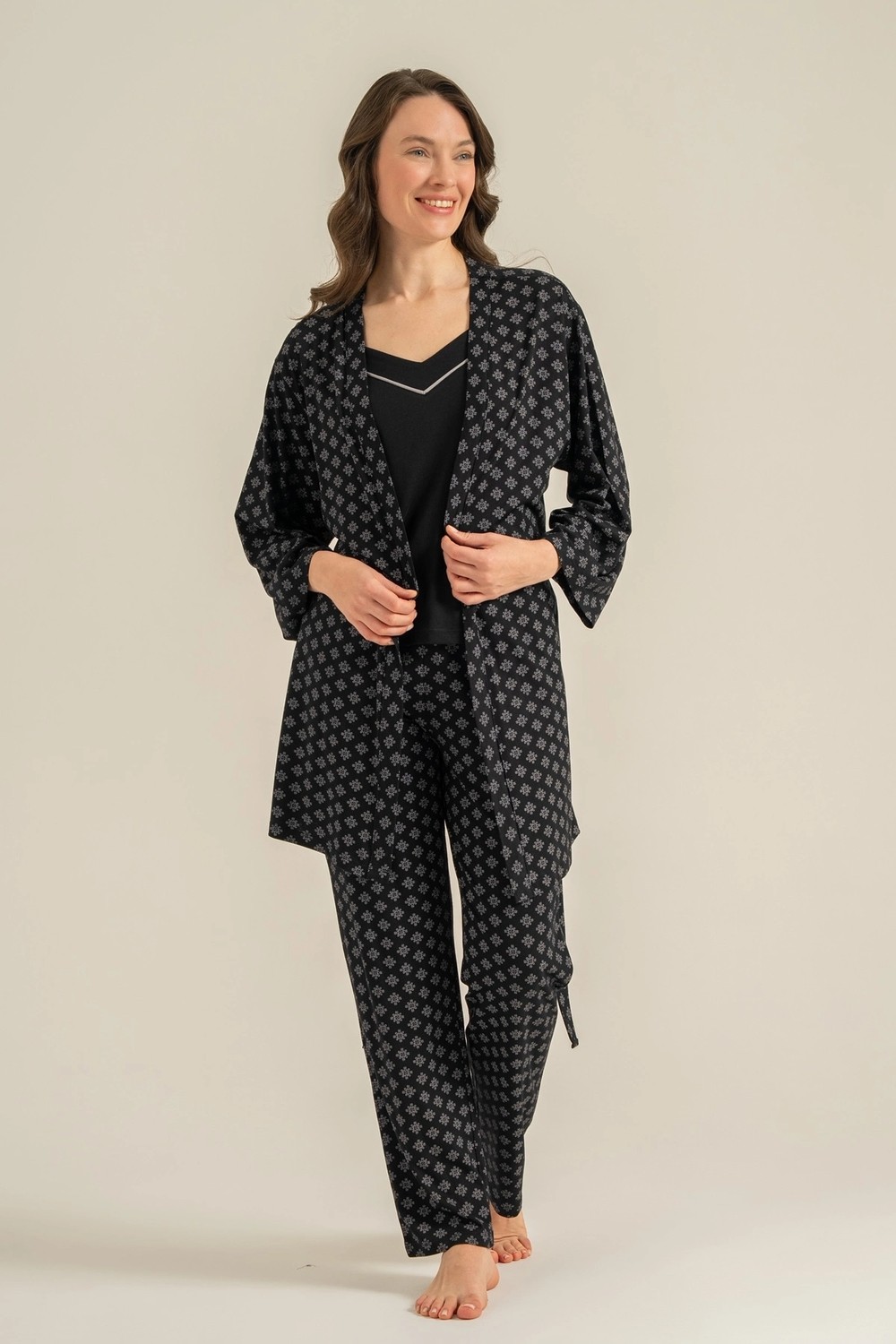 Pierre Cardin 9291-S Kadın 3'lü Pijama Takımı görsel 3