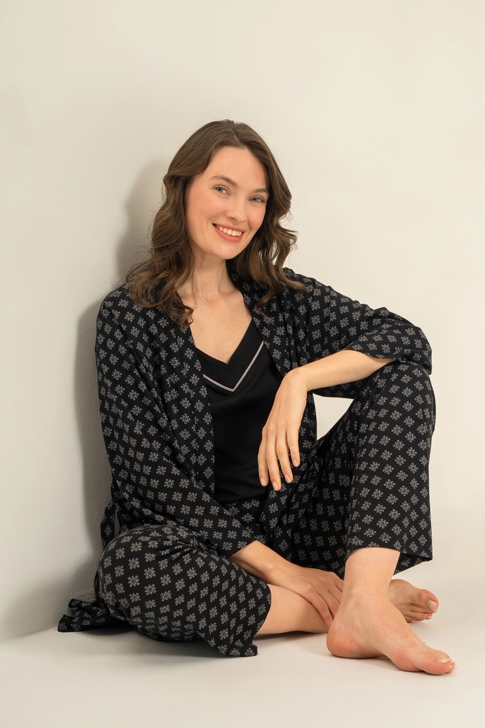 Pierre Cardin 9291-S Kadın 3'lü Pijama Takımı görsel 5