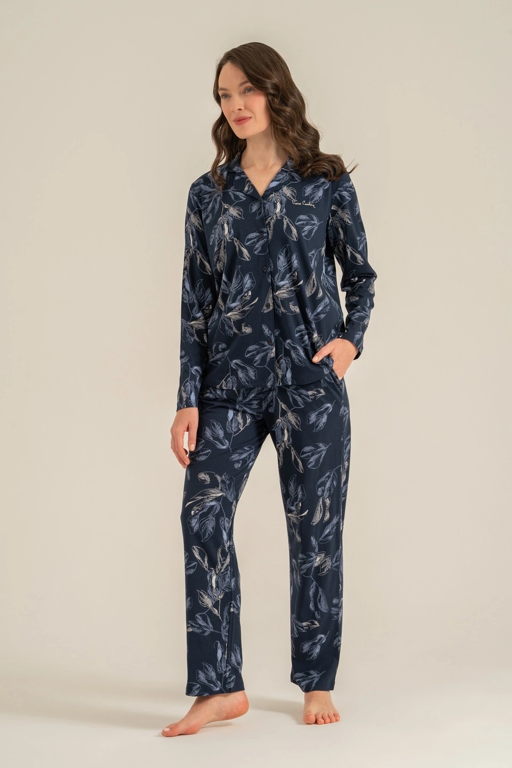 Pierre Cardin 9259-S Kadın Uzun Kol Gömlek Pijama Takımı görsel 2