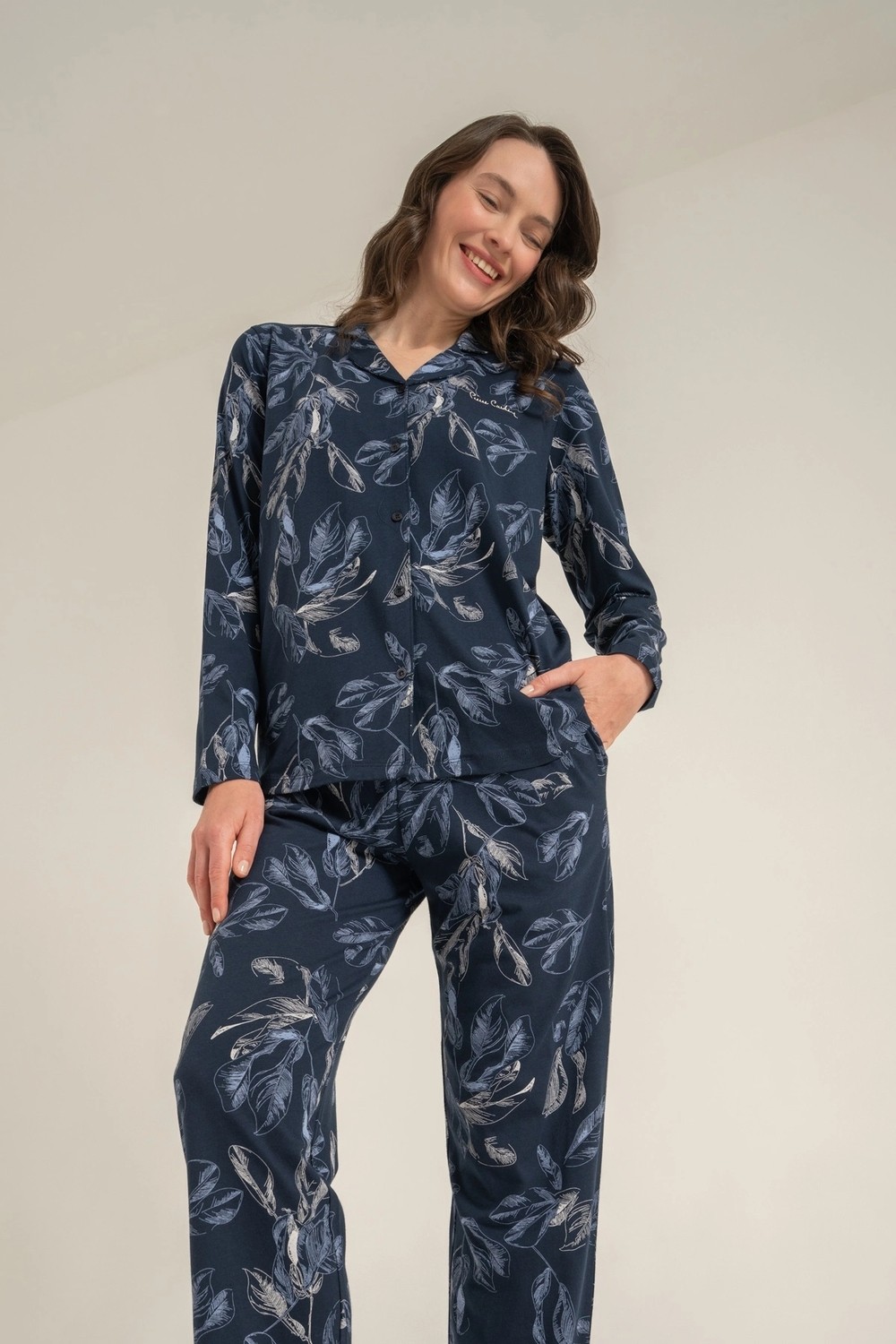 Pierre Cardin 9259-S Kadın Uzun Kol Gömlek Pijama Takımı görsel 5