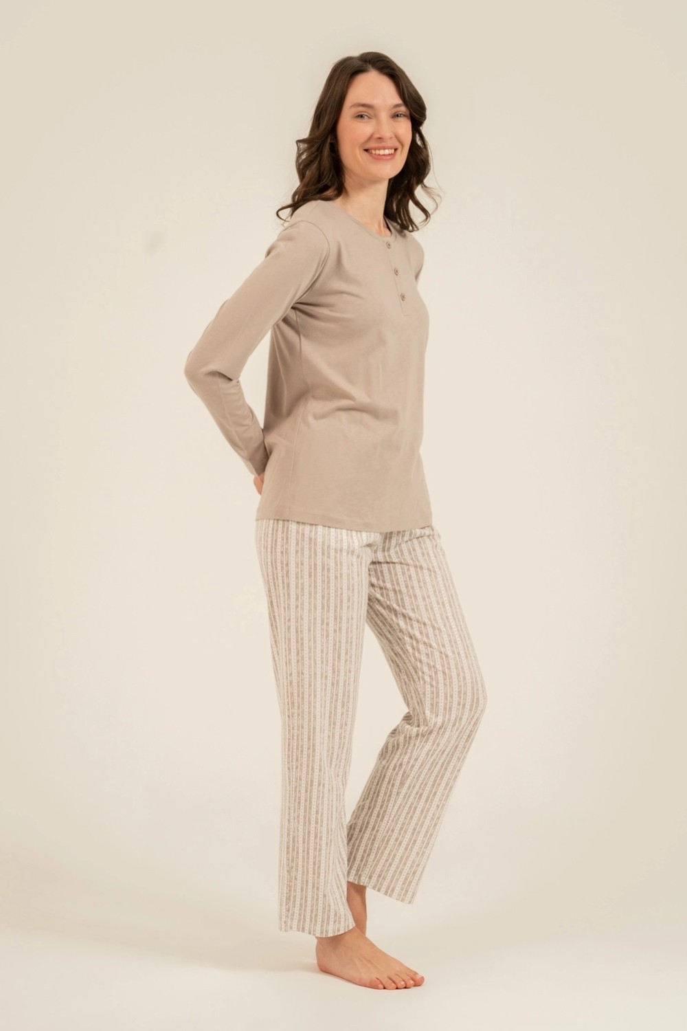 Arnetta 3779-S Kadın Uzun Kollu Pijama Takım görsel 4