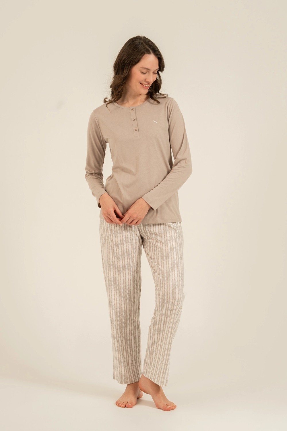 Arnetta 3779-S Kadın Uzun Kollu Pijama Takım görsel 5