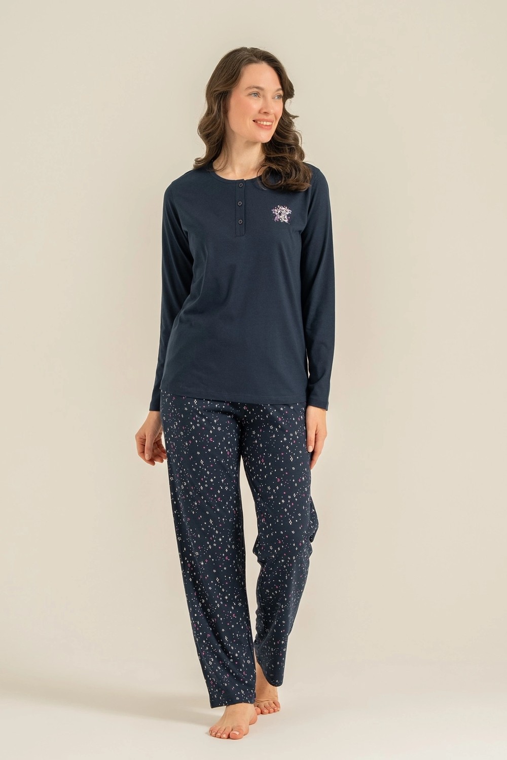 Arnetta AR3775-S Kadın Uzun Kollu Pijama Takım görsel 2