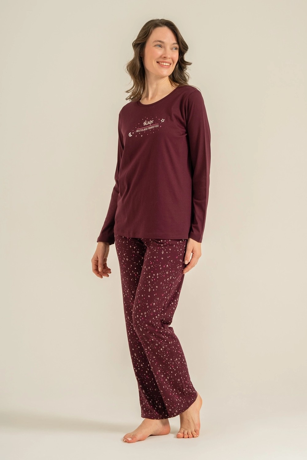 Arnetta AR3774-S Kadın Uzun Kollu Pijama Takım görsel 3