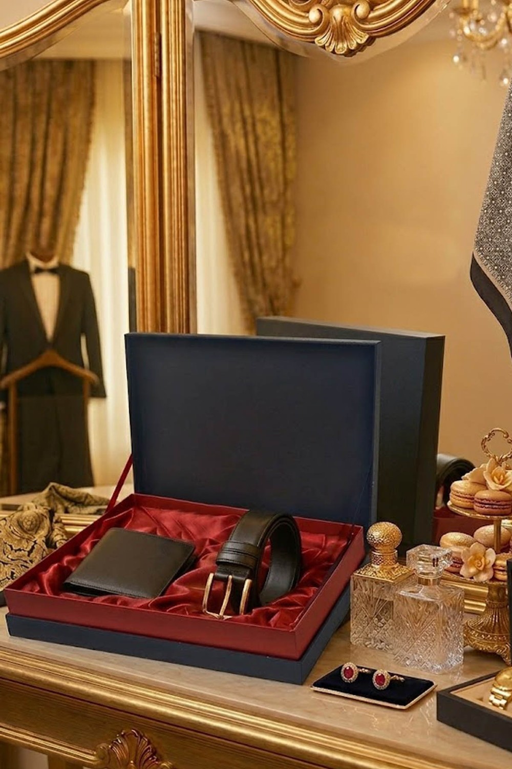 TeknoKapsül Damat Kemer Cüzdan Seti 2li Kutulu