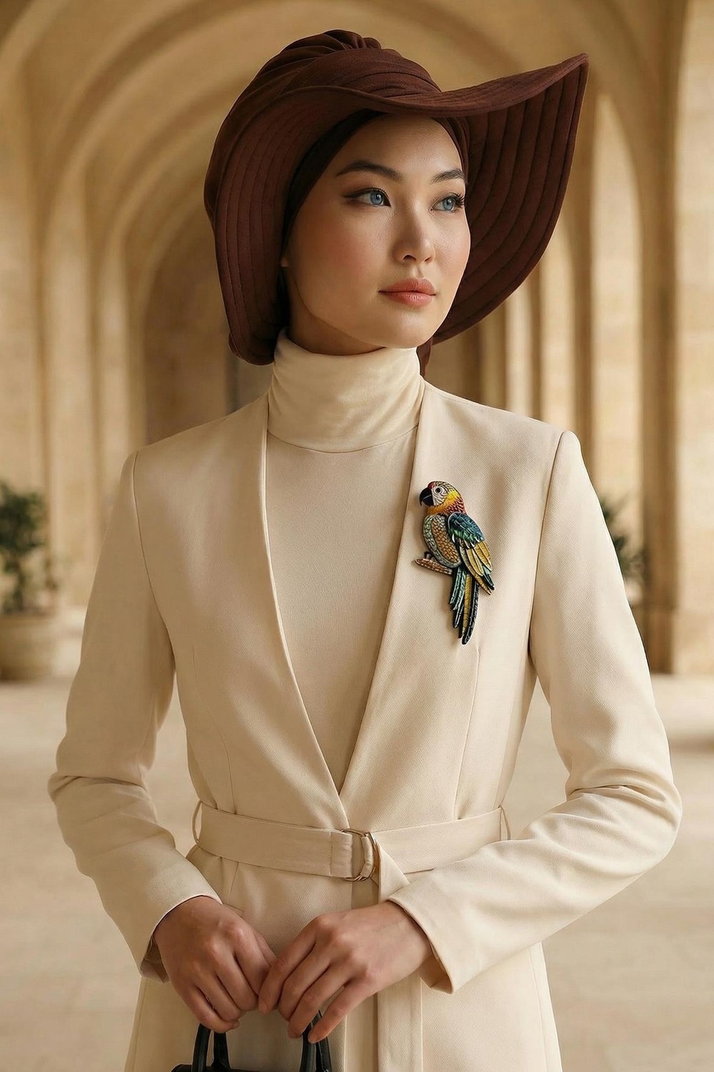 Aisha's Design Çıkarılabilir Arkası Fiyonklu Şapkalı Bone TÜRBAN,S-4A