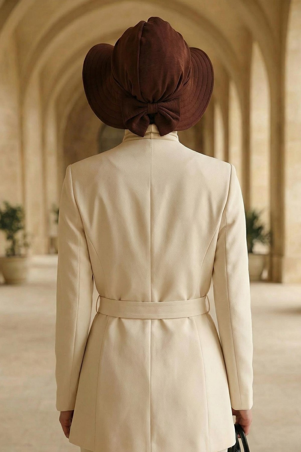 Aisha's Design Çıkarılabilir Arkası Fiyonklu Şapkalı Bone TÜRBAN,S-4A görsel 2
