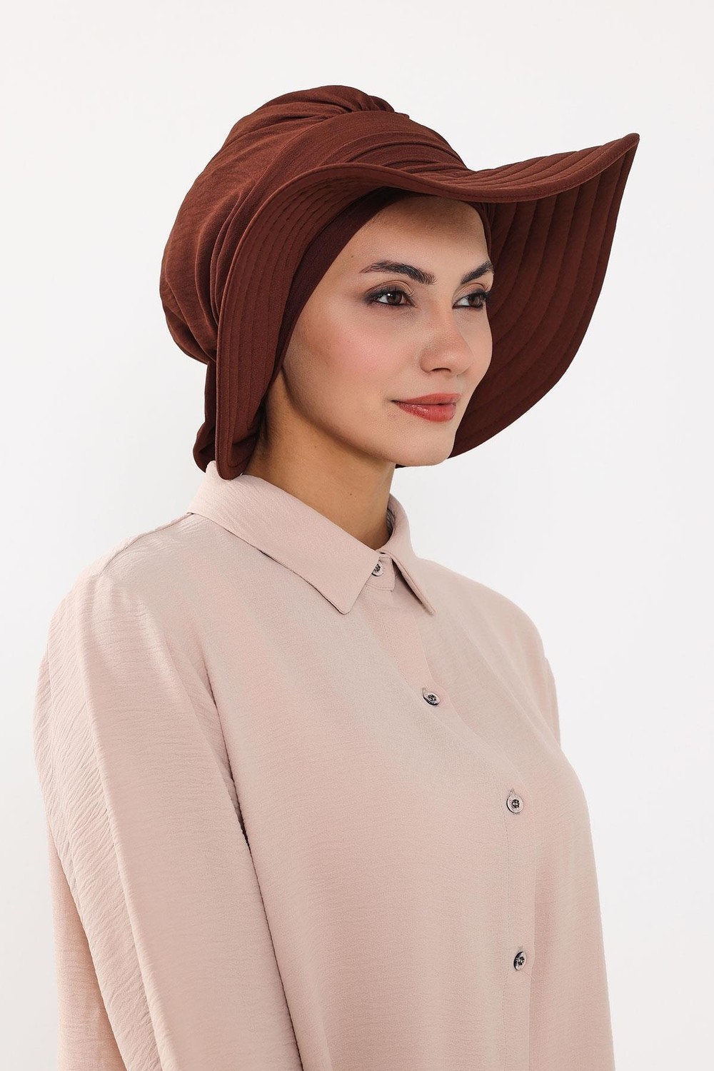 Aisha's Design Çıkarılabilir Arkası Fiyonklu Şapkalı Bone TÜRBAN,S-4A görsel 4