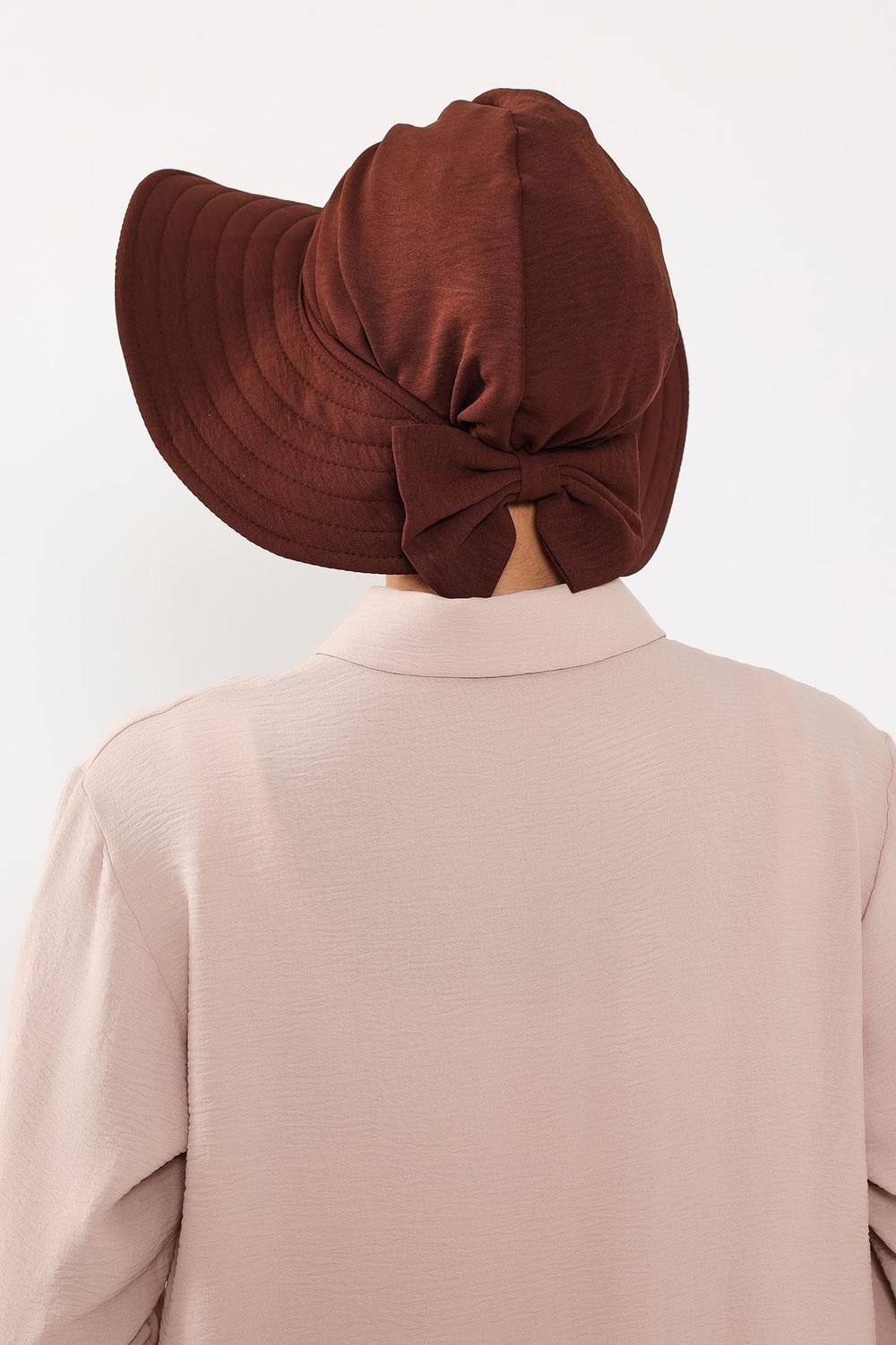 Aisha's Design Çıkarılabilir Arkası Fiyonklu Şapkalı Bone TÜRBAN,S-4A görsel 6