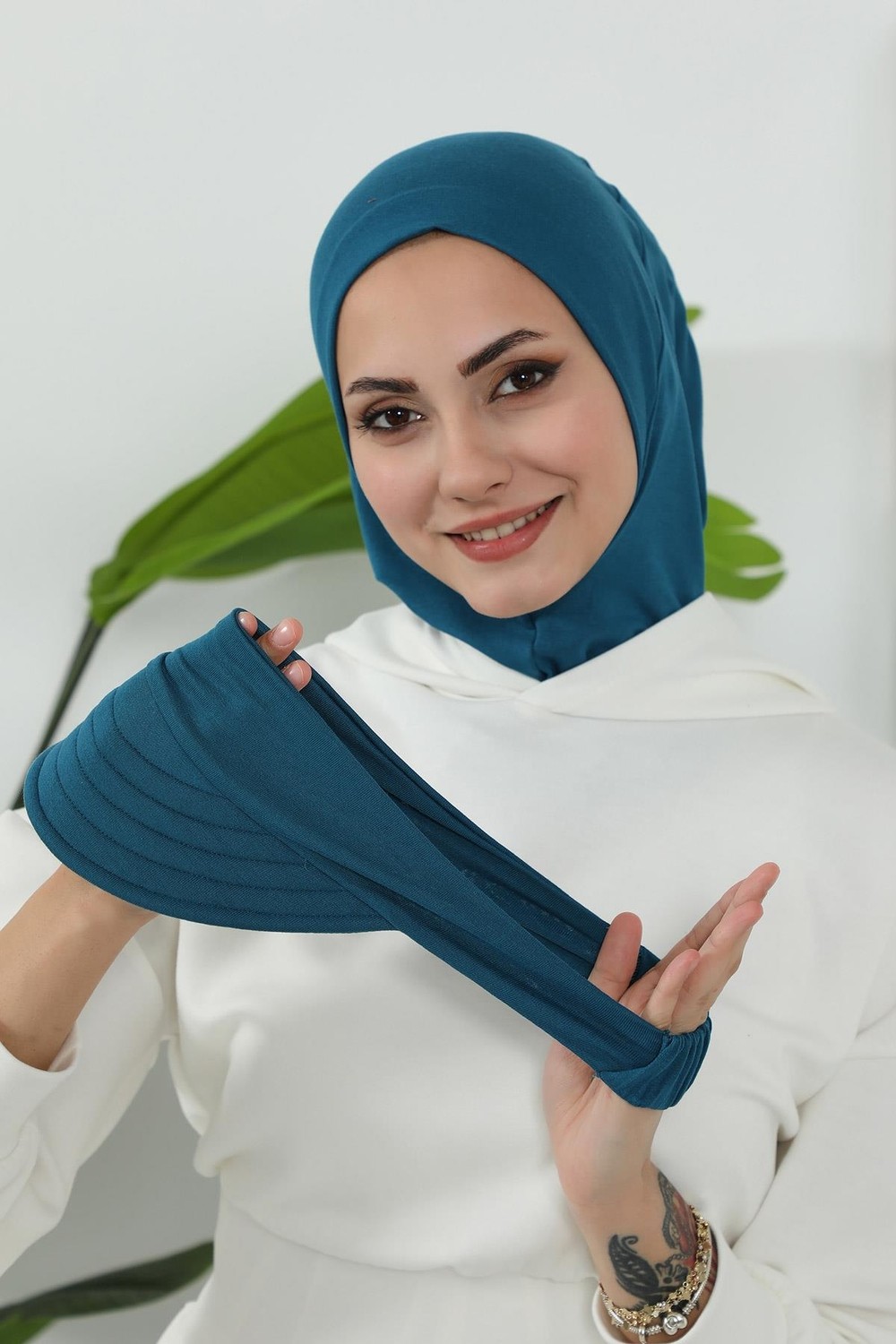 Aisha's Design 3'lü Tak-Çık Bone,siperlik ve Şapka Seti Tesettür,st-1p görsel 4