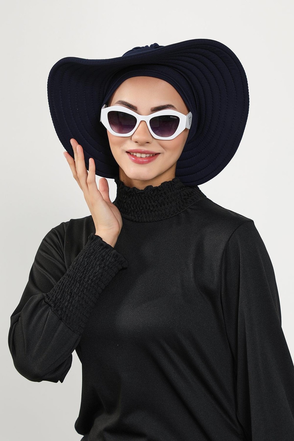 Aisha's Design Çıkarılabilir Arkası Fiyonklu Şapkalı Tesettür (Deniz,havuz) Yüzücü BONESI,S-10SN görsel 6