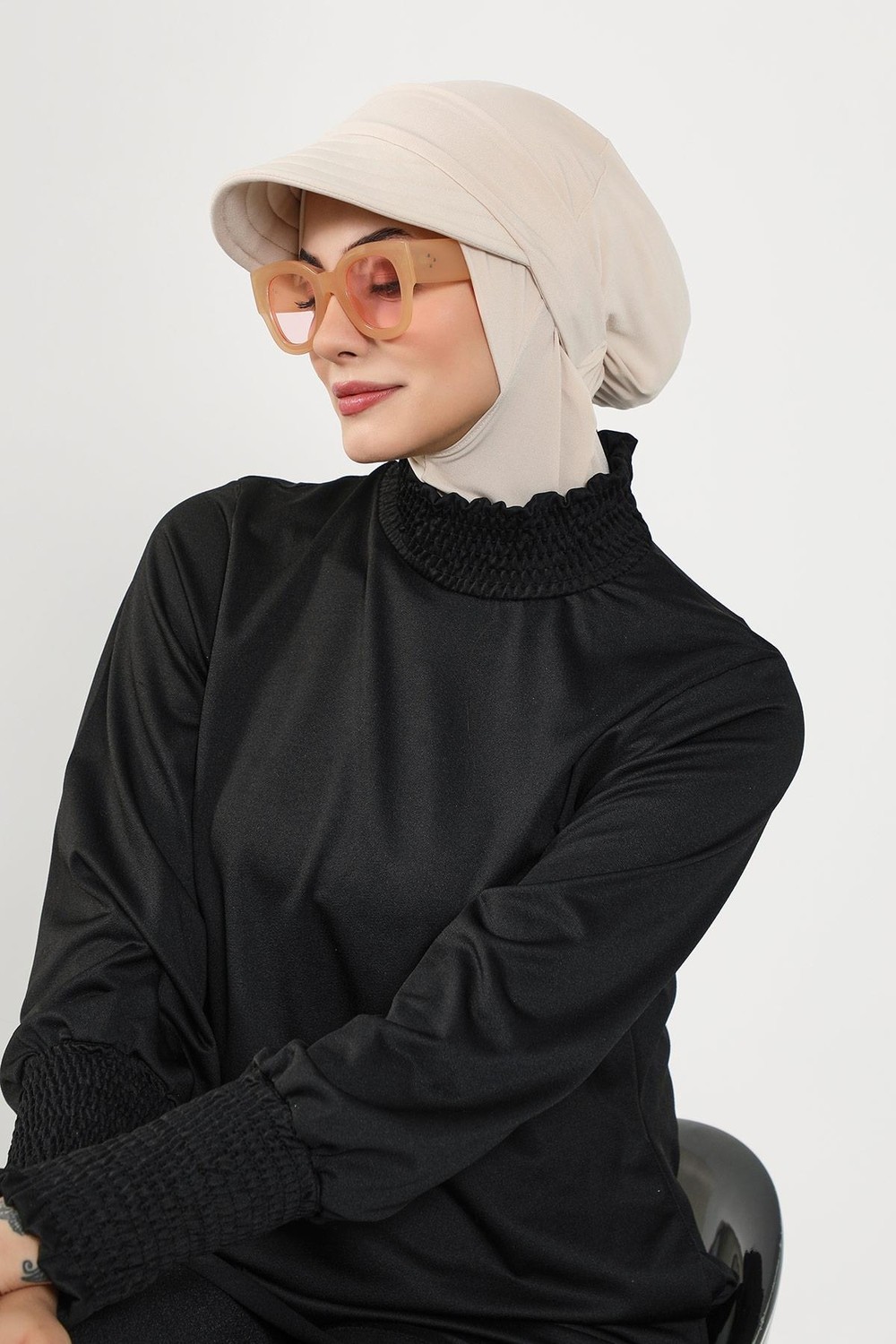Aisha's Design Çıkarılabilir Siperlikli Tesettür (Deniz,havuz) Yüzücü BONESI,B-82SN görsel 4