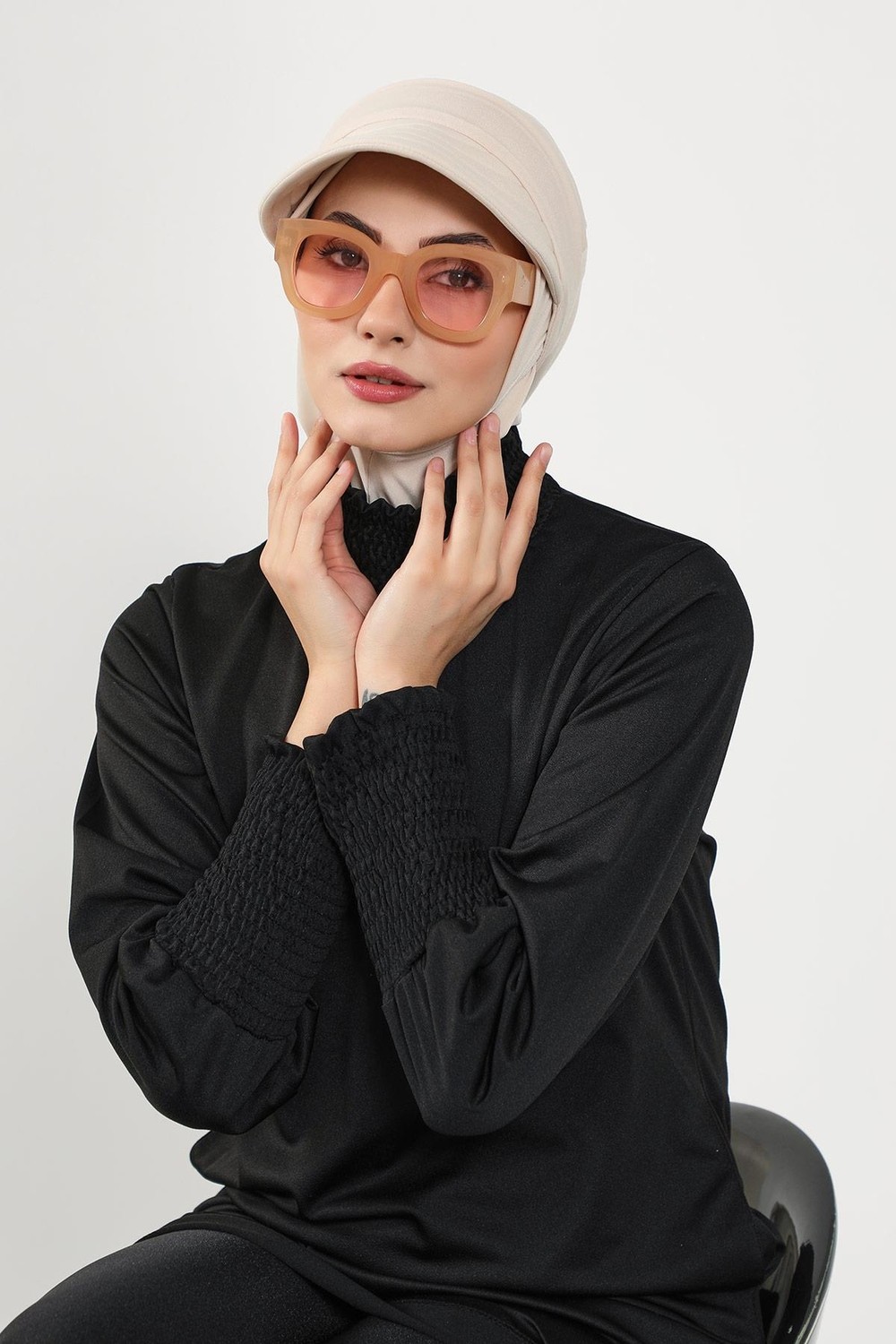 Aisha's Design Çıkarılabilir Siperlikli Tesettür (Deniz,havuz) Yüzücü BONESI,B-82SN görsel 8