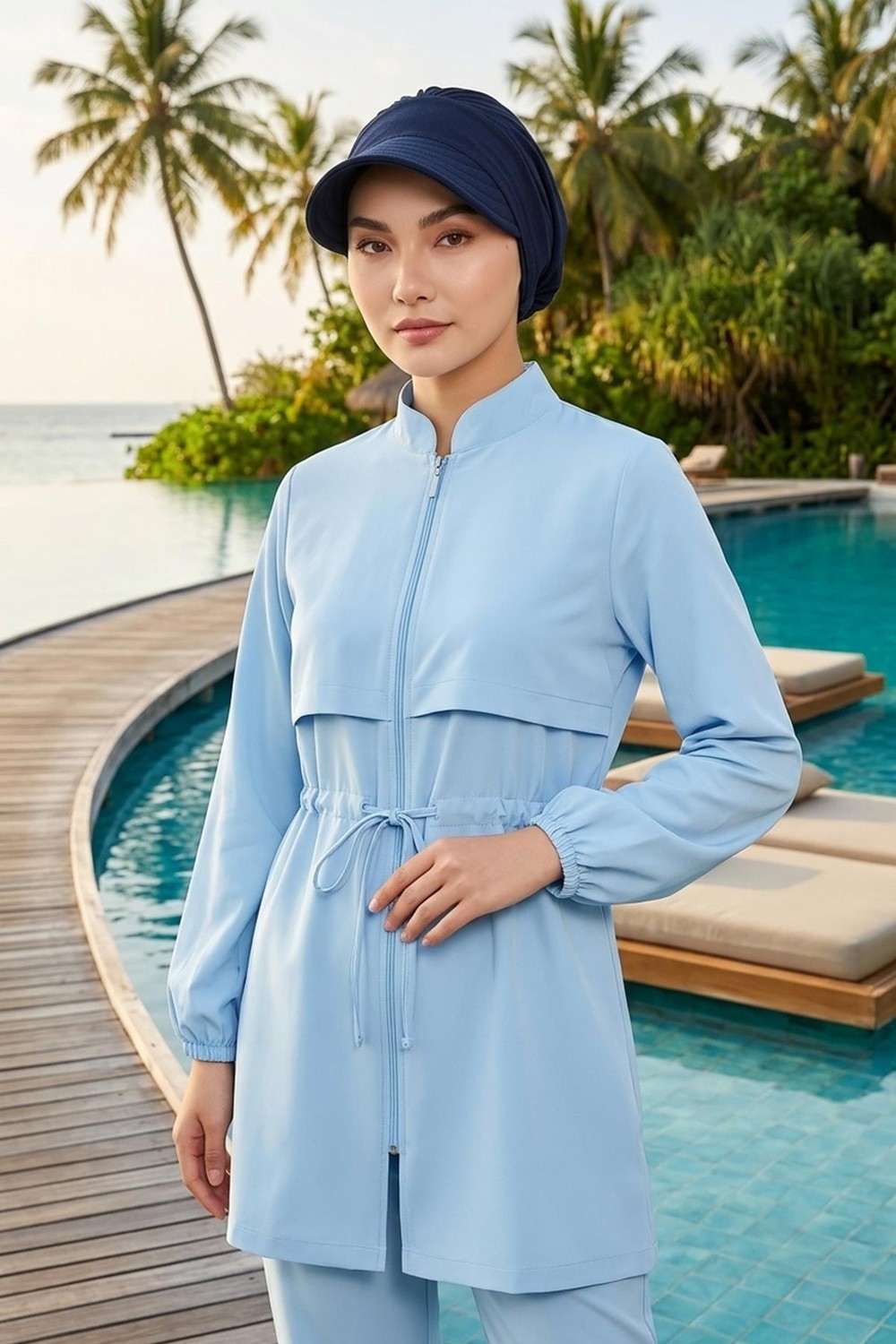 Aisha's Design Siperlikli Tesettür (Deniz,havuz) Yüzücü BONESI,B-73SN görsel 6
