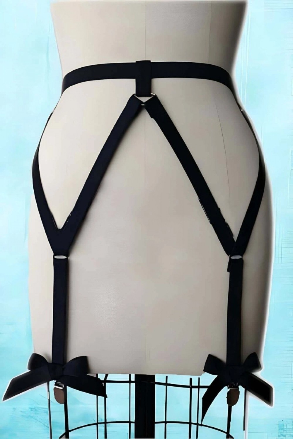 Pileli Store Fiyonklu Seksi Jartiyer Harness - 68