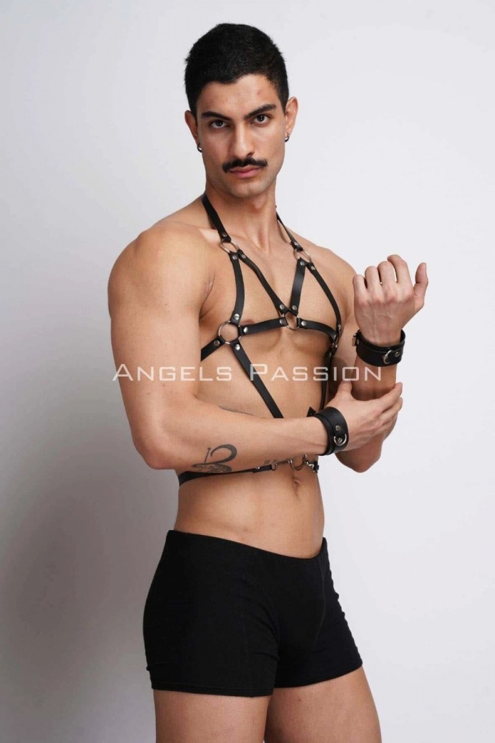 Pileli Store Erkek Deri Göğüs Harness, Erkek Fantazi Giyim, Erkek Parti Giyim - M75