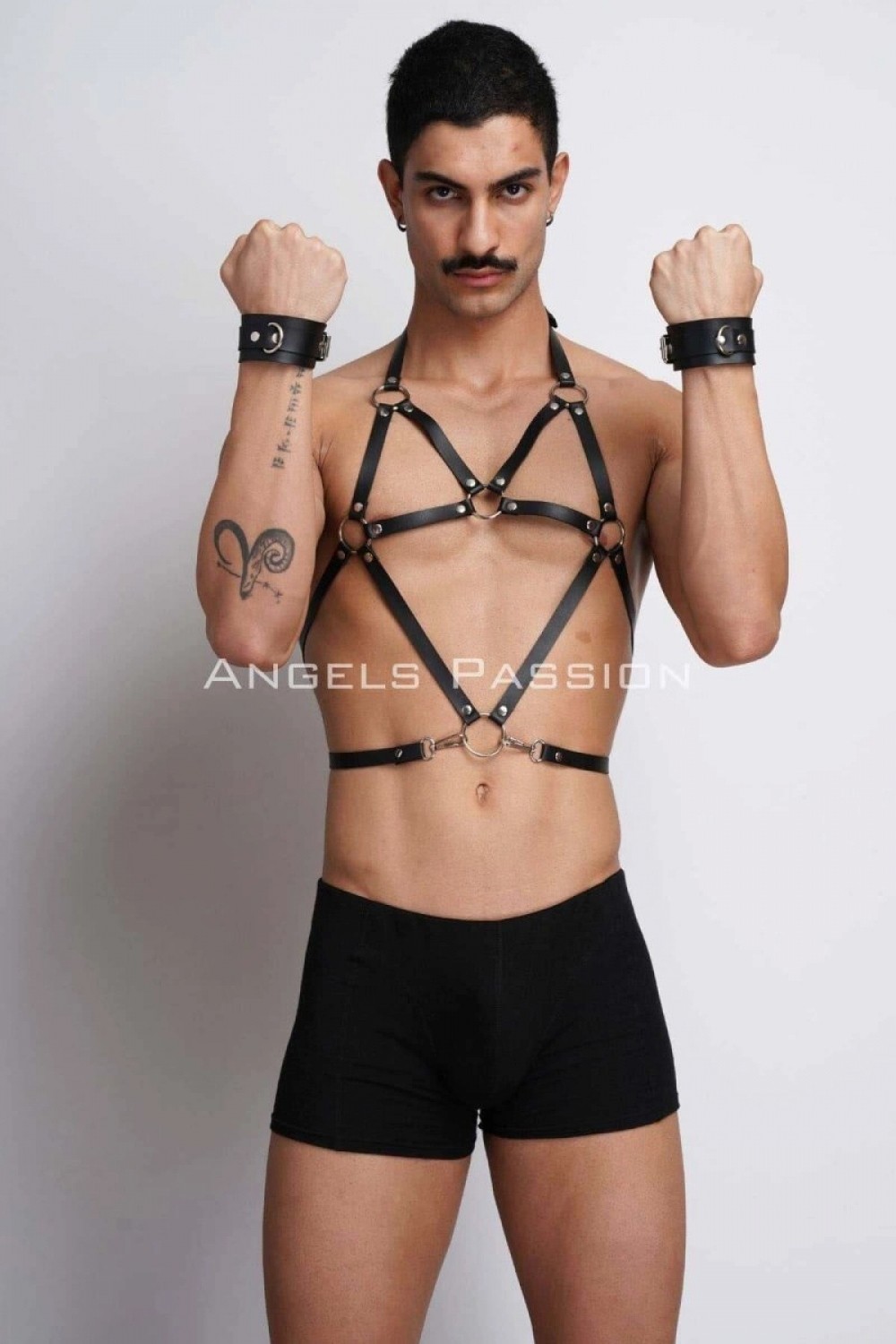 Pileli Store Erkek Deri Göğüs Harness, Erkek Fantazi Giyim, Erkek Parti Giyim - M75 görsel 2