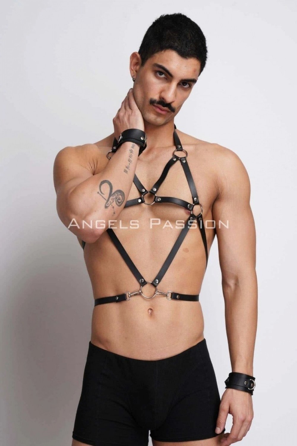 Pileli Store Erkek Deri Göğüs Harness, Erkek Fantazi Giyim, Erkek Parti Giyim - M75 görsel 8