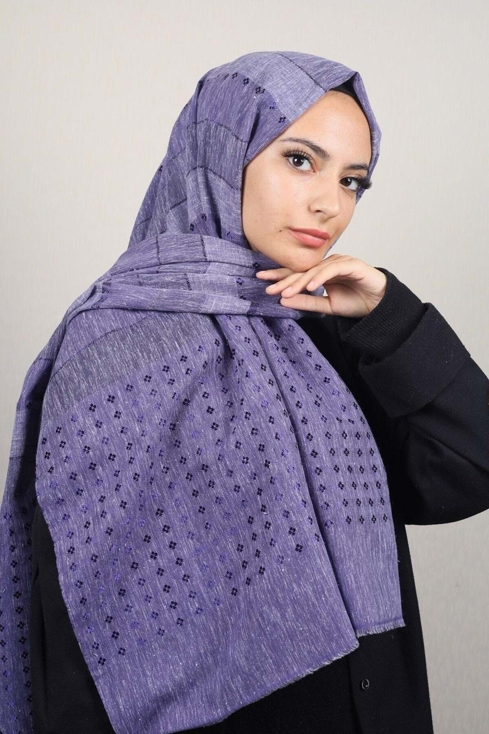 Berussa Desenli Aqua Şal - Desen-01 görsel 4