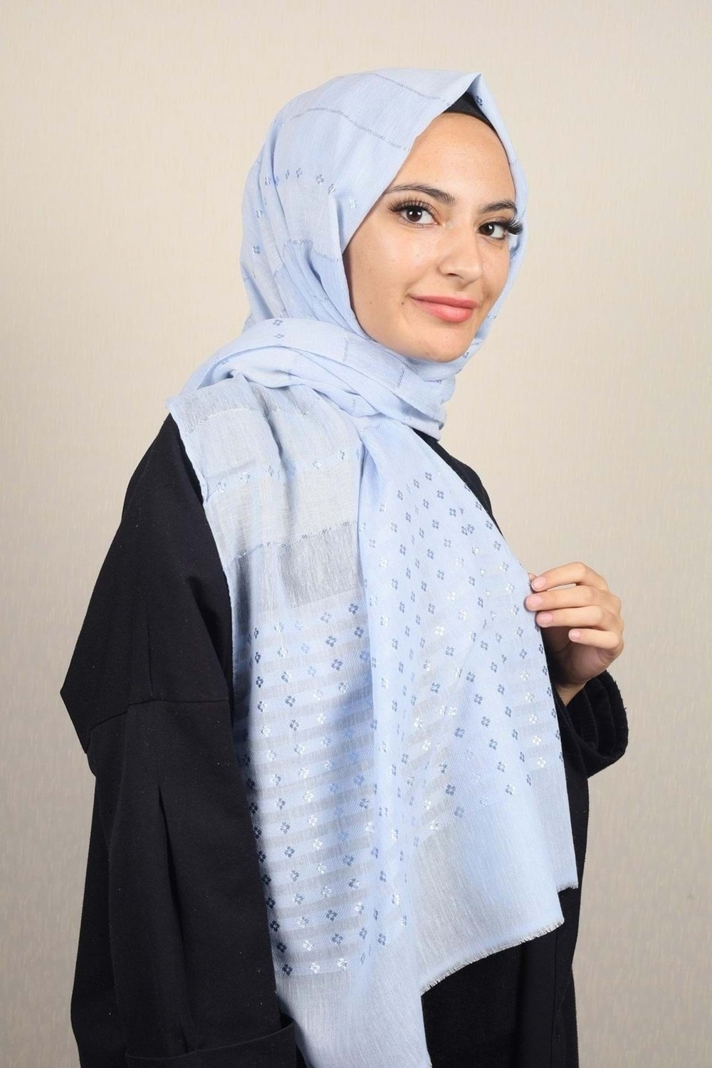 Berussa Desenli Aqua Şal - Desen-01 görsel 7