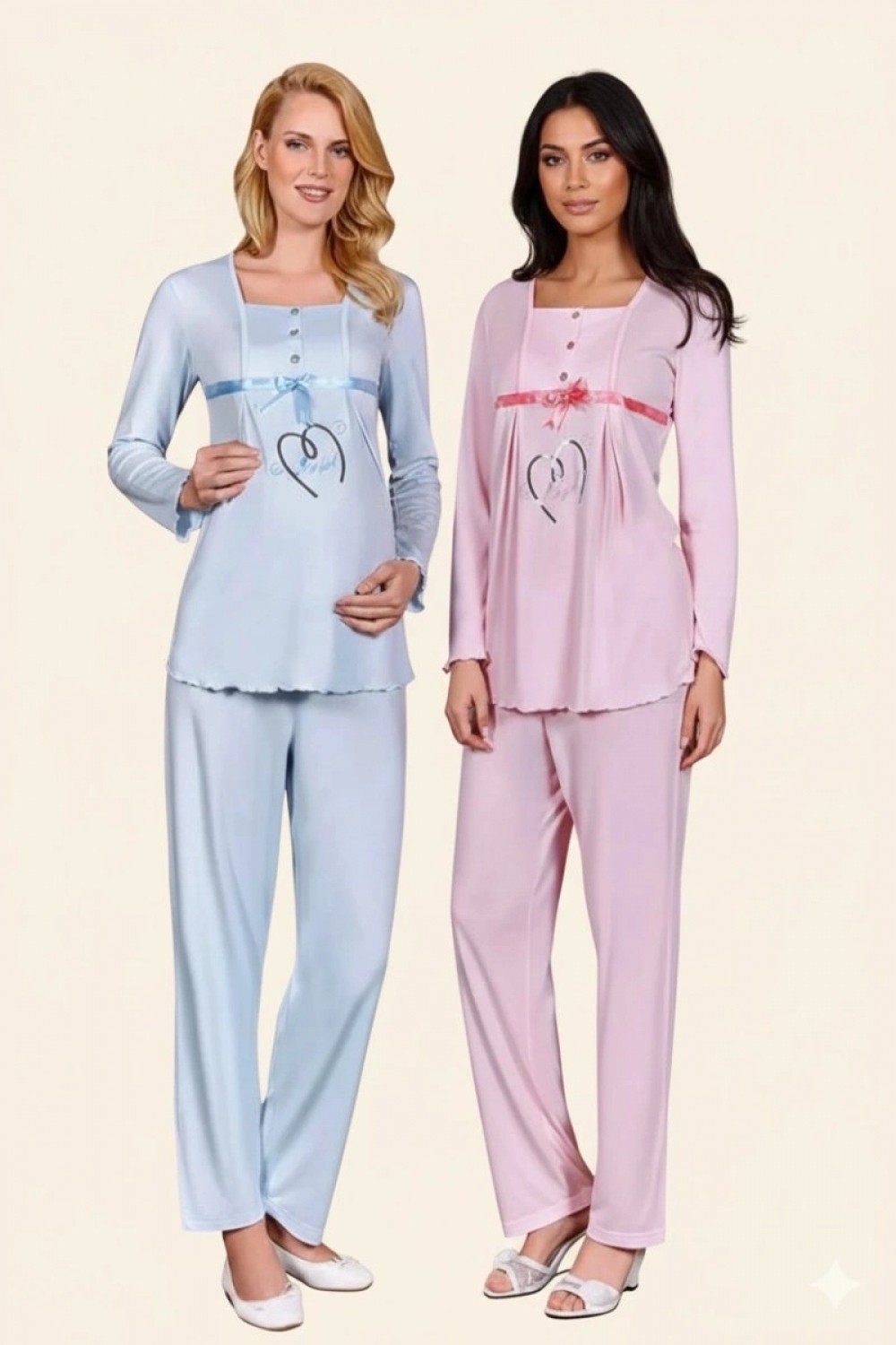 Pileli Store Berrak Bayan Hamile Pijama Takımı 392