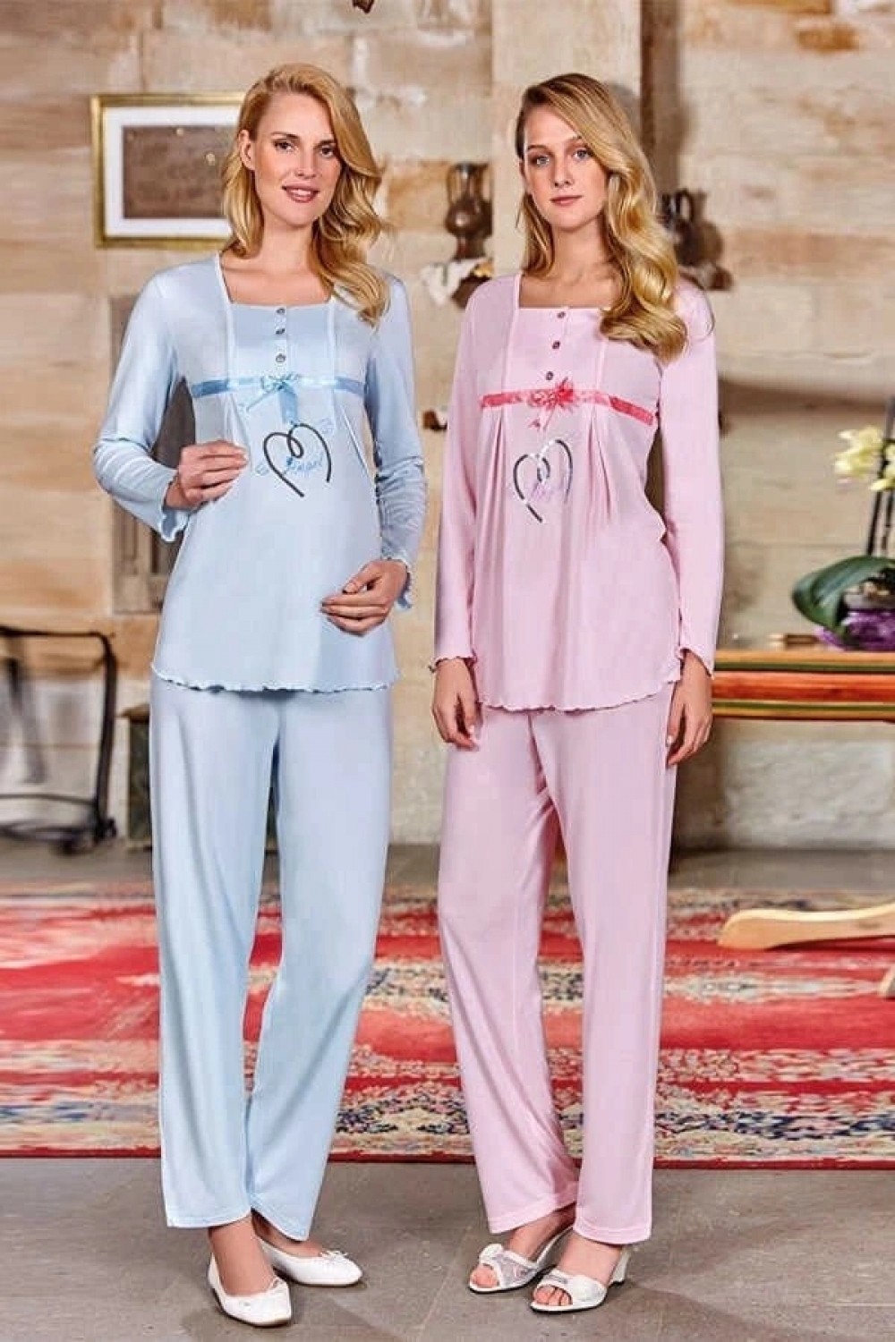 Pileli Store Berrak Bayan Hamile Pijama Takımı 392 görsel 4