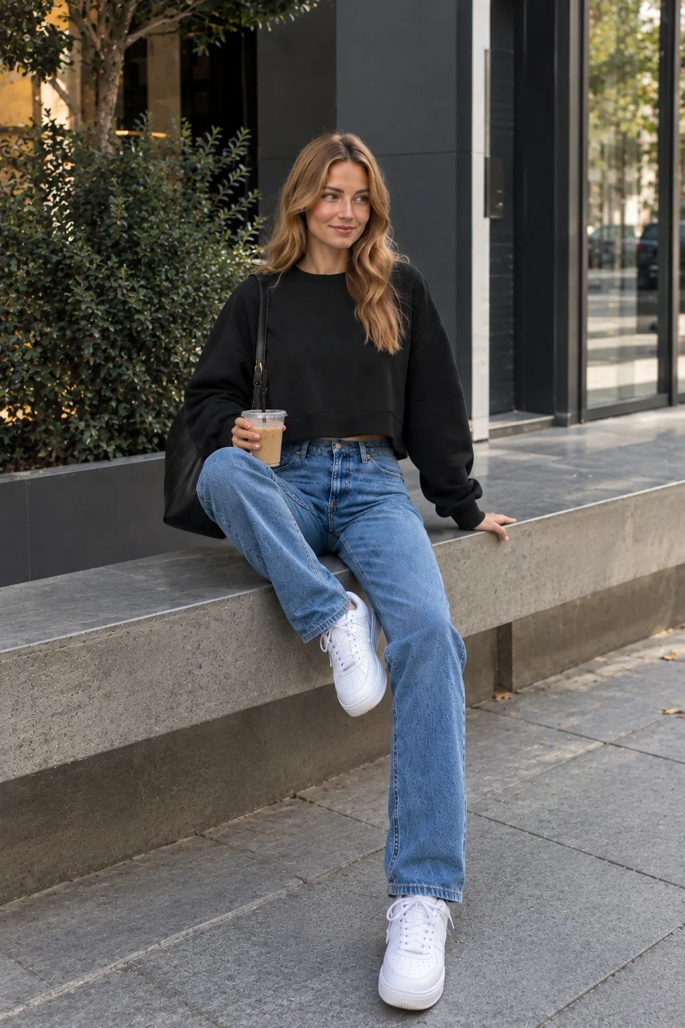 Luxic Core Luxıc Core Kadın Crop Bisiklet Yaka Sweatshirt Pamuklu Yumuşak Dokulu Günlük Spor Sweatshirt - Yeşil görsel 8