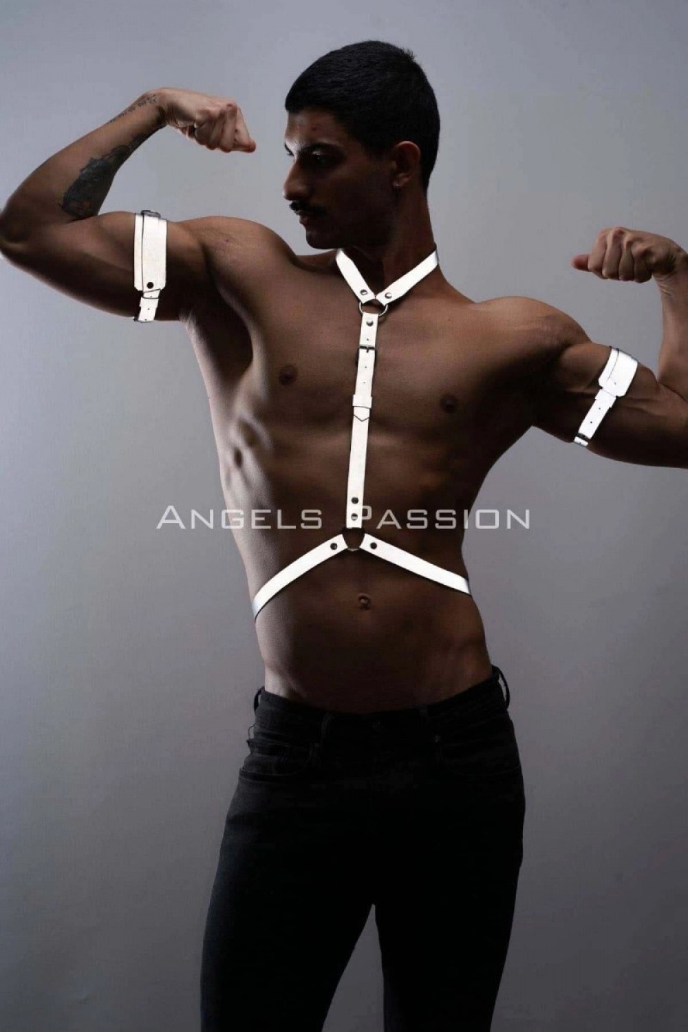 Pileli Store Reflektörlü Karanlıkta Yansıyan (Reflektörlü) Erkek Göğüs ve Pazu Harness Takım - M15 görsel 3