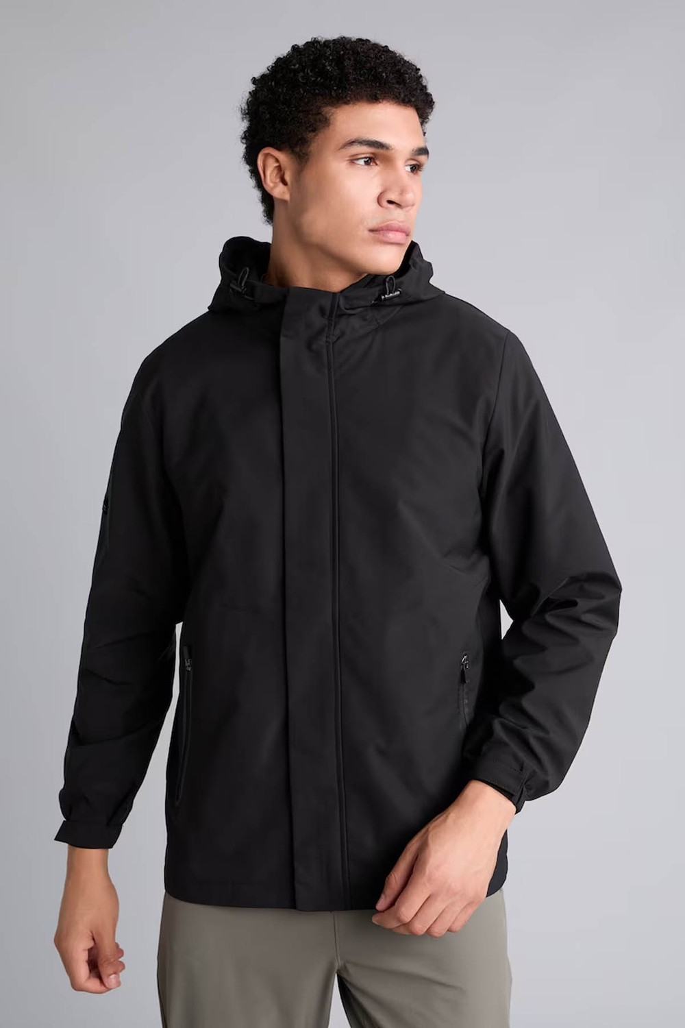 DeFacto Rüzgar Geçirmez Regular Fit Kapüşonlu Siyah Erkek Yağmurluk&rüzgarlık C6047AX/BK81 görsel 3