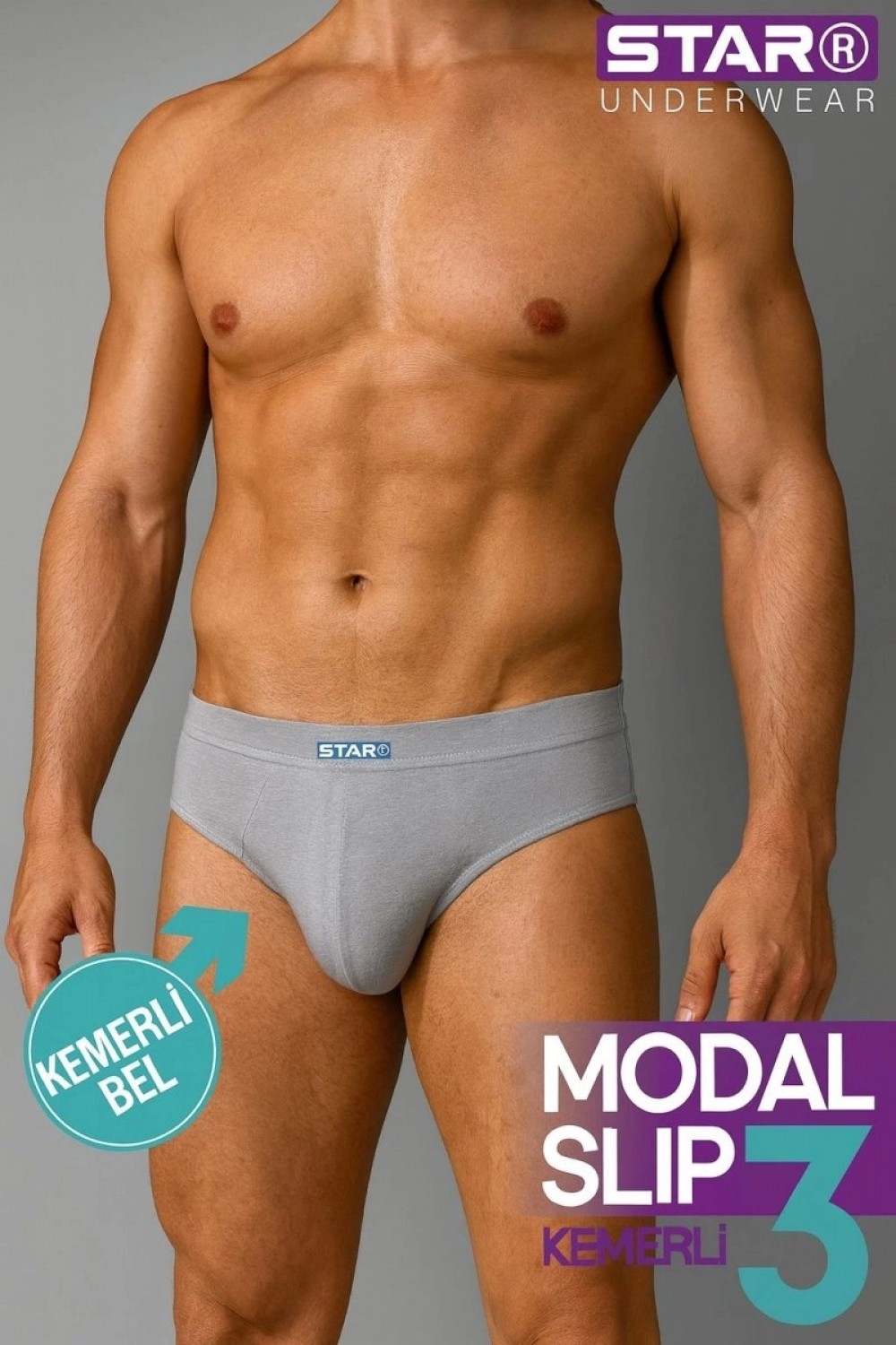 Pileli Store Star 109 Erkek 3'lü Modal Slip