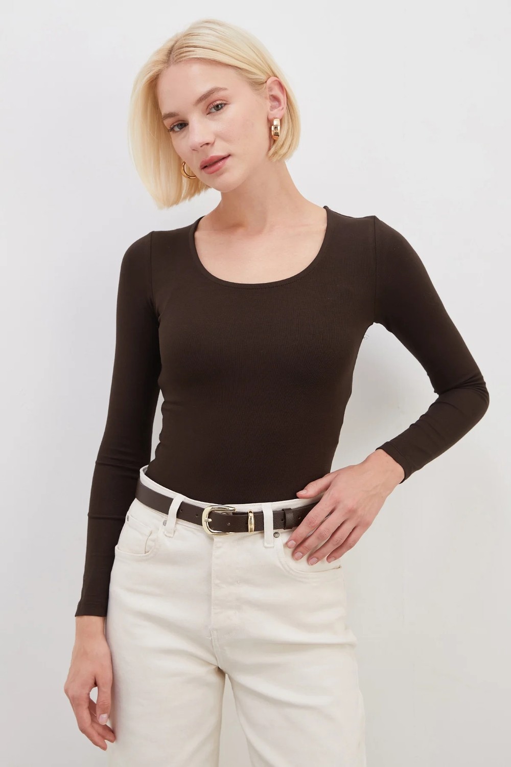 FullaModa Basic U Yaka Slim Fit Crop Body