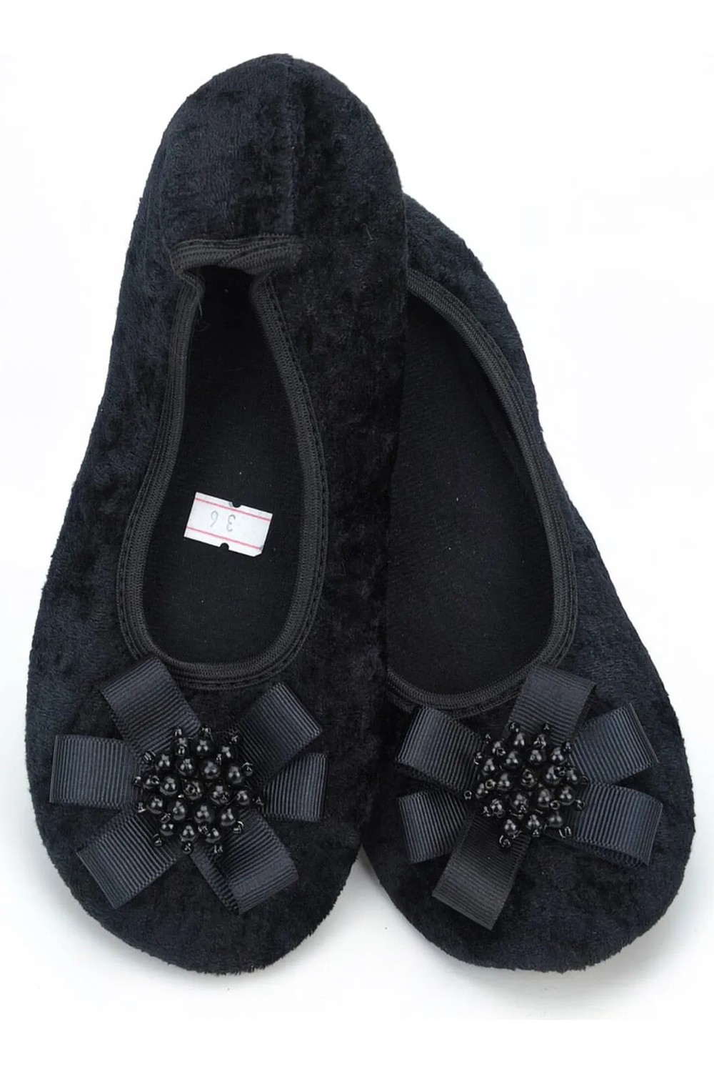 Ceyda Shoes Süslü Kadife Ev, Hac Tavaf Umre Babeti, Hediye, Günlük Babet,tüylü Babet, Panduf, Patik, Gösteri Pisi Pisi görsel 4