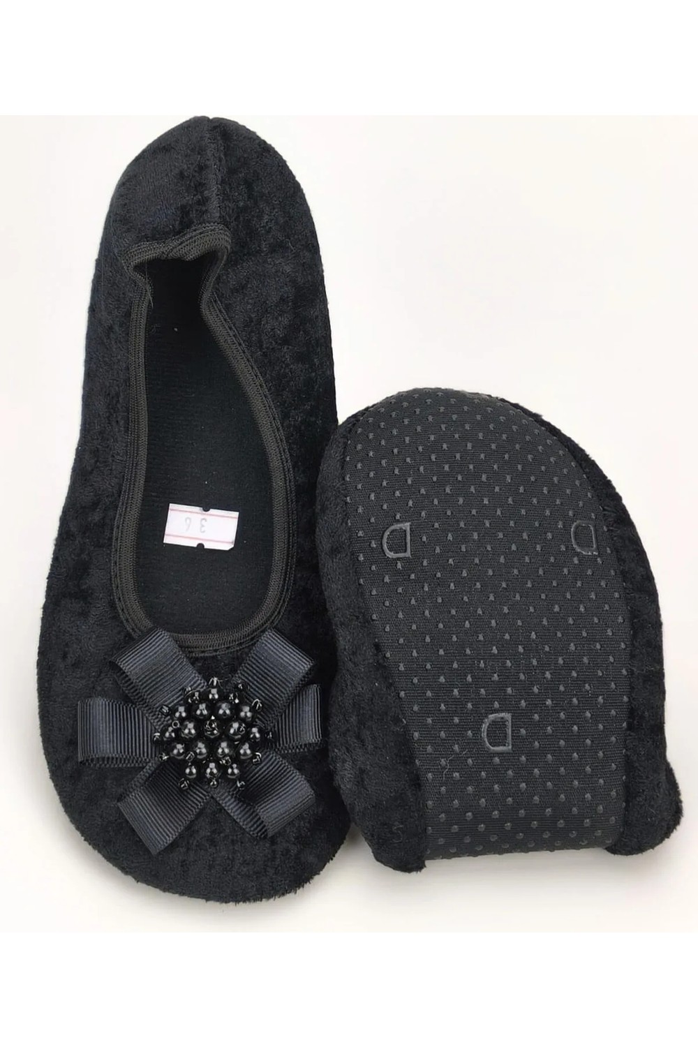 Ceyda Shoes Süslü Kadife Ev, Hac Tavaf Umre Babeti, Hediye, Günlük Babet,tüylü Babet, Panduf, Patik, Gösteri Pisi Pisi görsel 5