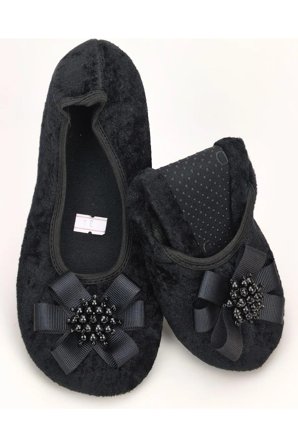 Ceyda Shoes Süslü Kadife Ev, Hac Tavaf Umre Babeti, Hediye, Günlük Babet,tüylü Babet, Panduf, Patik, Gösteri Pisi Pisi görsel 6