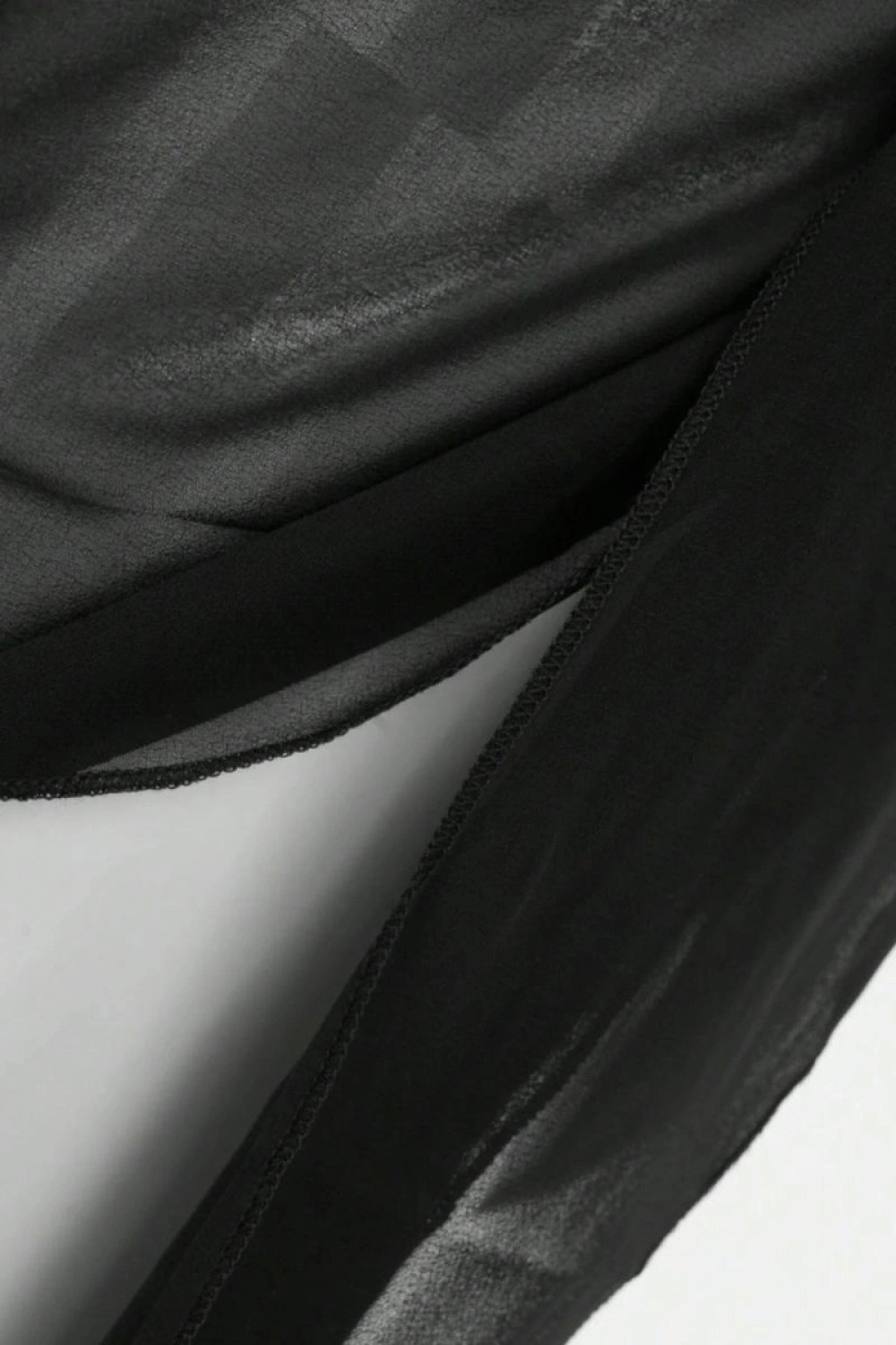 Pileli Store Kadın Siyah Beyaz Transparan Pareo 2’li Set Belden Bağlamalı Plaj Etek Şık ve Hafif Tasarım görsel 3