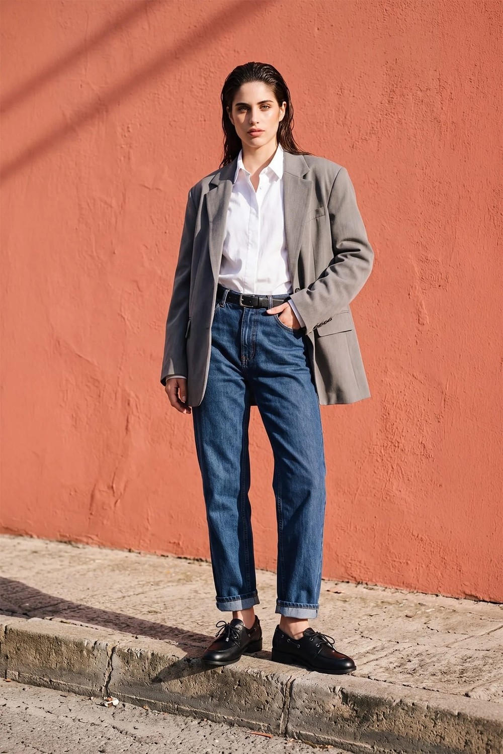 Mio Gusto Siyah Renk Kuşgözü Detaylı Bağcıklı Kadın Loafer