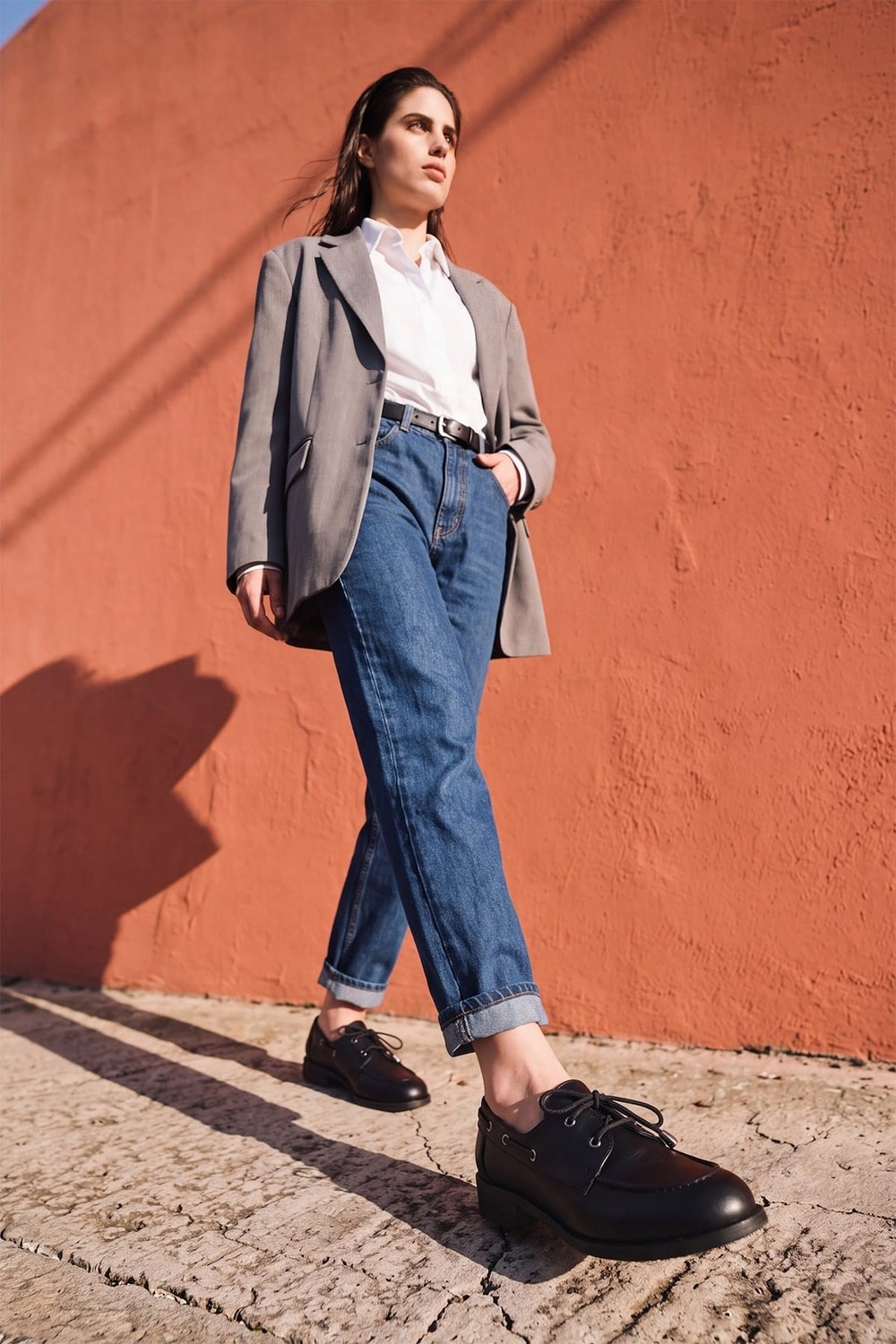 Mio Gusto Siyah Renk Kuşgözü Detaylı Bağcıklı Kadın Loafer görsel 6